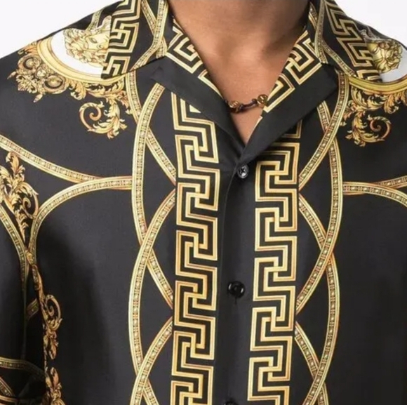 Versace Men's La Coupe Des Dieux-Print Silk Shirt Size 56/XXL - Picture 4 of 12